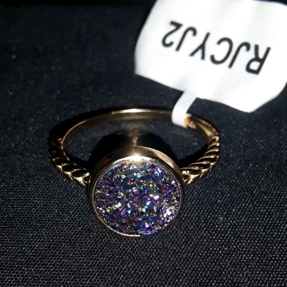 Jewelry - 🍁 2 for 35 - Size 9 - Purple Druzy Ring. NWT